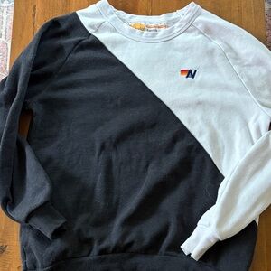 Aviator Nation Black and White Crewneck Sweater